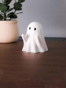 Cute White Ghost Black Ghost Party Decoration Courtyard Ornaments, Spooky Resin Statue,Study Desktop Decoration Small Ornaments, Suitable For Christmas, Parties, And Holiday Decoration Ornaments