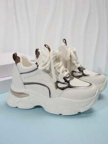 Women Wedge Sneakers - 杏 - 查看 3