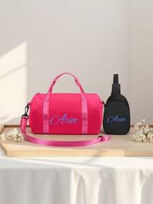 Personaliza tu propio paquete de combinación, bolso y bolso de pecho adecuado para deportes, con un estilo sencillo. Imprime un nombre personalizado o saludos festivos. Crea el tuyo. Informal y versátil. Puedes imprimir nombre, letras, números de la suerte, etc. Es muy adecuado para uso diario, como ir a la escuela, a clase de baile y viajar. Puede ser un regalo de cumpleaños para amigos, hijas, bolsas conmemorativas, regalos de Navidad o de Año Nuevo. - Multicolor - Ver 5
