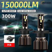 2 件 H1 H3 H7 H11 9005/HB3 9006/HB4 9012 9004 9007 H4 H13 汽车前照灯远/近光组合，12V 6500K 超白光 150000LM，高速风扇亮 3570CSP 芯片，即插即用灯泡，超聚焦光束，航空铝快速冷却