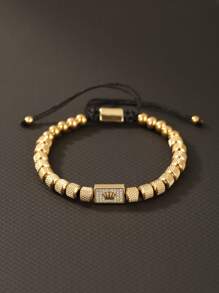 1 pieza Brazalete de joyería para inoxidable con cuentas de piña de lujo y corona de moda
