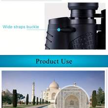 高倍率 10,000 米专业双筒望远镜，带 Bak4 棱镜，高清狩猎双筒望远镜，适合户外运动、徒步旅行和旅行 - 黑色 - 查看 5