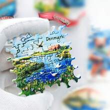 1/2pcs Resin Fridge Magnet Travel Souvenirs, Germany Berlin, Denmark Copenhagen, Belgium Cologne Cathedral, Neuschwanstein Castle Munich, Rothenburg, Danish Fairytale, Belgian Waffle, Brussels, Magnetic Wall Decor, Creative Gift For Bedroom, Kitchen, Home Decor, Germany Tour - Multicolor - View 18