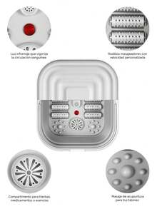 Tina de Hidromasaje eléctrica, Masajeadora de pies plegable. Ayuda a disminuir el dolor. - Gris - Ver 4