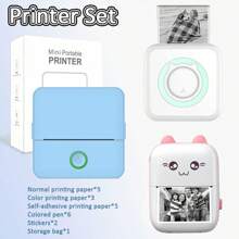 22 piezas Mini impresora fotográfica inalámbrica portátil en blanco y negro, Mini impresora de pegatinas compatible con iOS y Android sin impresión a color, impresora de bolsillo Bluetooth con impresión instantánea, regalos de temporada de regreso a clases para estudiantes y amigos