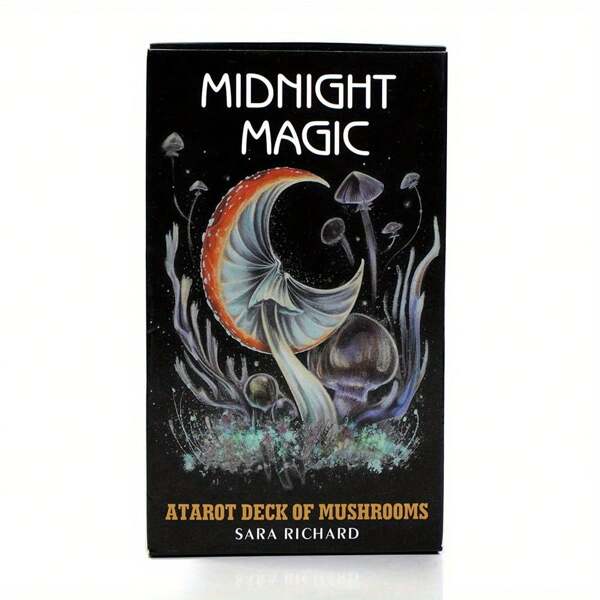 Midnight Magic: Tarot Deck Of Mushrooms Karty Tarota, Gra planszowa na imprezę Karta losu Gra wróżbiarska Boże Narodzenie, Halloween, Prezent na Święto Dziękczynienia