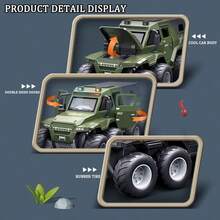 1件儿童军事越野车玩具车模型儿童开门声光惯性仿真模型 - 彩色 - 查看 5
