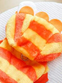 1 件宠物服装，狗/猫服装，适合小狗/小猫的温暖舒适服装，可爱的甜橙色狮子服装，适合秋冬