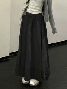 女式法式白色休闲裙，新款收腰 A 字长裙，夏季