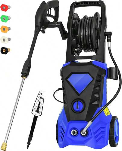  Advwin 3900Psi Pressure Washer, 2500W Electric High Power Washer Adjustable Spray Gun With 10m Hose
