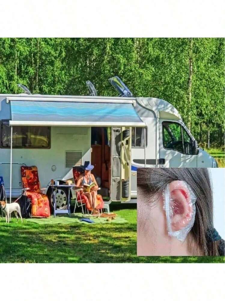 200pcs Disposable Ear Protectors Waterproof Ear Covers Plastic Shower Ear Protector Caps For Bathing Accessories Ear Cover Caps For Hair Dye Spa Salon,Waterproof Transparent Ear Pads, Designed To Fit The Contour Of The Ear, Stable And Not Fall Off, Suitable For Various Sizes Of Ears, Can Effectively Protect The Ears When Taking A Shower - Multicolor - View 3