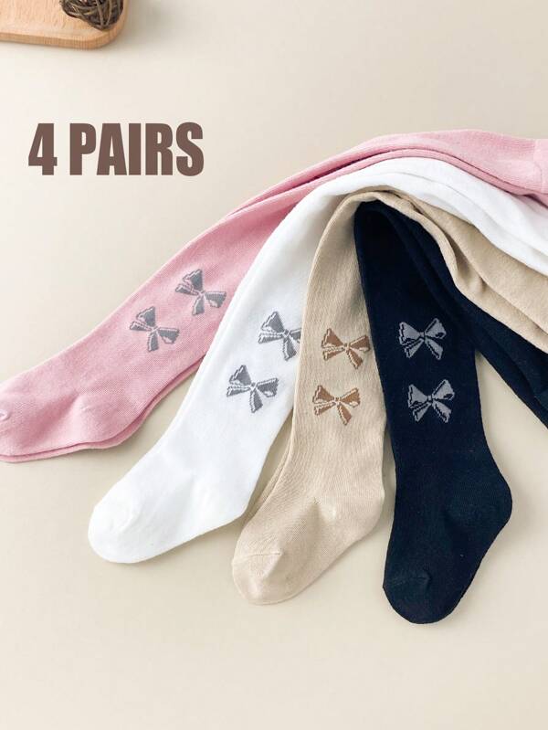 4 paia di leggings per bambine e bambini in età prescolare, adatti per primavera e autunno, di spessore moderato, adatti per l'uso all'aperto. Collant elasticizzati per bambine, in tessuto morbido, delicato sulla pelle e confortevoli.