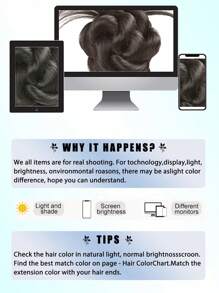 合成马尾辫、合成发髻马尾发片、爪夹发髻发夹、合成假发髻接发、女士日常佩戴发饰 - 彩色 - 查看 10