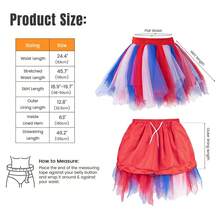 Adult 1950s Tutus For Women Halloween Party Vintage Petticoat Bubble Ballet Dance Tutu Skirts - 白/紅/藍 - 查看 4