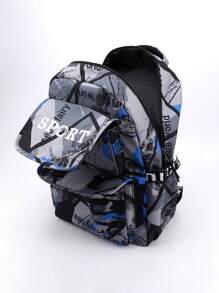 Schoolbag Male Junior High School Students High School Students College Students Computer Backpack Personalised Graffiti Large Capacity Shoulder Bag Large Capacity Bag