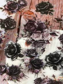 YANJI 30 张/包复古玫瑰花卉贴纸，适用于剪贴簿、创意美学贴纸、礼物、DIY 装饰、个性化贴纸剪贴簿学校用品 - 紫色 - 查看 8