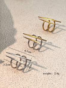 1 件时尚独特不锈钢男女通用戒指，适合日常佩戴和情人节配饰 - 時尚戒指 - 查看 6