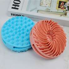 1 件高品质沐浴刷，双面身体清洁器，洗发沐浴擦洗工具，柔软舒适的硅胶材质，易起泡，去角质且不刺激皮肤的按摩器，家居用品，节日礼物 - 彩色 - 查看 8
