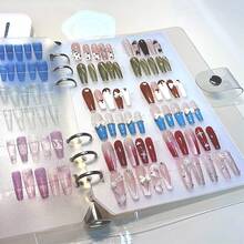 Press On Nail Organizer 10 PCS Empty Press On Nail Storage Press On Nail Packaging Nail Storage Nail Display Book Nail Salon Press On Nail Supplies Organizer With Nail Tape - A5(9.44*7.08*1.18吋) - 查看 1
