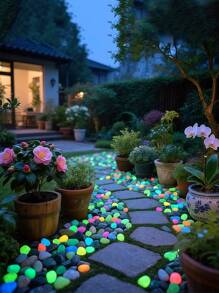 Piedras luminosas en miniatura que brillan en la oscuridad, rocas en miniatura que brillan en la oscuridad, piedras luminosas, paisajismo de jardín, guijarros de resina, para césped, acuario y decoración de pecera, jardines, senderos, bonsái, peceras, macetas, plantas en maceta, decoración DIY, decoración navideña, decoración de boda, decoraciones festivas, decoraciones navideñas, decoraciones de invierno.