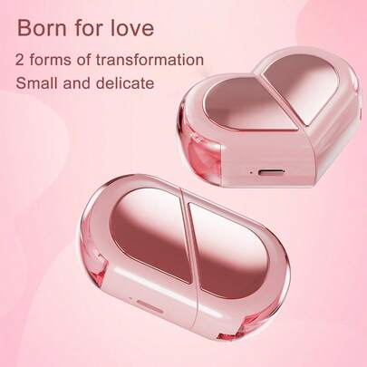 Nuevo Modelo Auriculares Bluetooth en Forma de Corazón Rotatorio K520 de 5.3 Conchas, Estereo Pequeños y Lindos de Bajo Consumo, Regalo de Pareja de Vacaciones