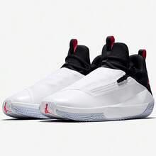 Nike 男款Jordan Jumpman Hustle PF 舒適百搭 輕便避震 低筒籃球鞋 - 黑與白 - 查看 5