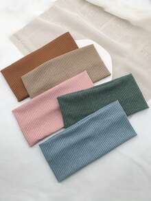 1pc Ins Style Ruffled Wide Elastic Headband, Hair Accessory Women Bandanas Fashion Women Scarf Fashion Hair Bands - Multicolor - View 9