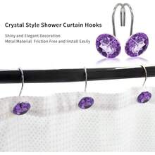 MitoVilla Purple Shower Curtain Hooks Rings, Metal Shower Hooks Shower Curtain Liner, Purple Rust Proof Shower Rings Curtain Accessories And Bathroom Shower Rod, 12 Pack Bathroom Set - Purple - View 4
