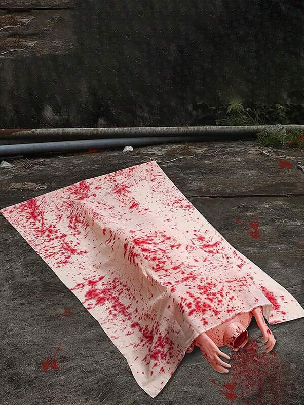 1pc Halloween Corpse Cloth Horror Styling Bloody Stained Roving Tablecloth Ghost Festival Ghost House Party Bar Decoration