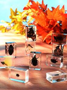 1pc(7.3cm/2.8in) Transparent Resin Insect Paperweight Sculpture - Desk Organizer For Book Lovers & Entomology Fans - Zen Office Paperweight For Anxiety Relief - Unique Birthday Gift For Nature Collectors - Entomology Learning Kit(Hand Made) - Multicolor - View 8