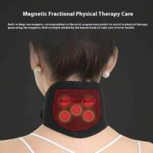 1/2pcs Hot Compress, Suitable For Home And Office, Magnetic Relaxation Support, Comfortable Wrapping, Used To Relax Neck Muscles, Suitable For Both Men And Women - Black - View 2