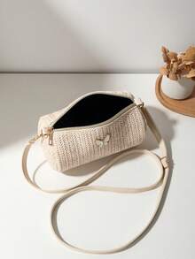 Túi đeo chéo đi biển dệt rơm tối giản cho nữ, dây đeo có thể điều chỉnh để đeo vai, đeo chéo, ngoài trời, du lịch, trường học, sử dụng trong kỳ nghỉ, quà tặng cá nhân cho phụ nữ, ví đựng tiền xu, túi đựng mỹ phẩm - Nhiều màu - Xem 9