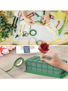 2pcs/1pc Square Foam Flower Cage Hanging Box, Rectangular Flower Cage Wall Decor, Wedding Christmas Party Table Top Fresh Flower Bouquet Decoration, Durable Floral Foam Cage Block Stand, With Adhesive Tape For Fresh Flowers Home Indoor Garden Decor, Floral Cage Suitable For Birthday Party, Wedding, Themed Party, Halloween, Christmas, Gifts, Corporate Events - Multicolor - View 11