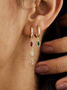 1 pezzo di orecchini a pendente personalizzati con foglia e pietra natalizia, orecchini da tutti i giorni, orecchini a goccia con diamanti, regalo di compleanno, regalo per la nonna, regalo della festa della mamma