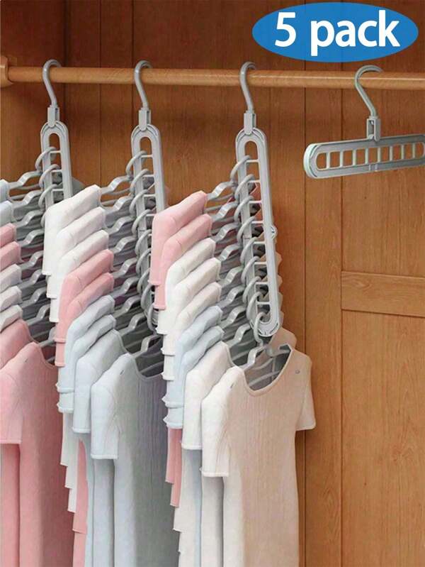 5 Packs 9 Hole Hangers Rotatable Wardrobe Clothes Stacking Hangers Wardrobe Storage Hangers Folding Hangers Wardrobe Hanger Storage Rack Multifunctional Wardrobe Storage Rack Suitable For Home Dormitory Decorations Holiday Decorations Room Decorations Home Decorations Bedroom Decorations Dresses Pants Shoes Jeans Boots Skirts Spring Simple Summer Tops