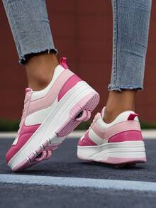 “青少年多功能粉色轮滑鞋——可在海外步行和滑冰之间无缝切换” - 粉色 - 查看 6