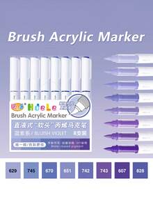 8 支/24 支彩色丙烯彩色马克笔，创意软笔尖设计水彩笔，绘画必备，时尚马克笔套装，适用于不同材质的涂鸦和绘画，学校和艺术用品返校 - 彩色 - 查看 28