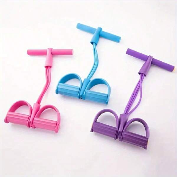 1 conjunto de faixas de resistência de EVA - 4 anéis de exercícios leves e empilháveis em tubo para treino de corpo inteiro, treinador abdominal, remador e equipamento de ginástica - disponível em azul, roxo, rosa, acessórios de treino, faixas elásticas de fitness, pacote individual