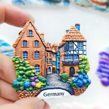 1/2pcs Resin Fridge Magnet Travel Souvenirs, Germany Berlin, Denmark Copenhagen, Belgium Cologne Cathedral, Neuschwanstein Castle Munich, Rothenburg, Danish Fairytale, Belgian Waffle, Brussels, Magnetic Wall Decor, Creative Gift For Bedroom, Kitchen, Home Decor, Germany Tour - Multicolor - View 14