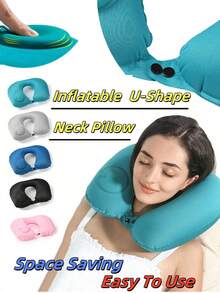 1/2/3pcs Inflatable Neck Pillow, Suitable For Airplane Travel, Inflatable Neck Pillow, Travel Neck Pillow, Inflatable Neck Pillow, Travel Pillow. This Inflatable U-Shaped Pillow Is Designed With Ergonomics, Contouring To The Neck Curve, Portable And Lightweight, Providing Comfortable Support And Relieving Neck Pressure. - Multicolor - View 12