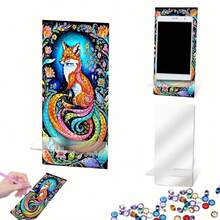 1pc Women's Acrylic Diamond Painting Kit - 5D Crystal Painting By Numbers, Colorful Fox/Bee/Seahorse/Deer/Pattern Design, Multifunctional Phone Holder And Mirror Stand, Creative DIY Craft Gift Set - Multicolor - View 15