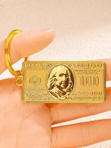 1 件复古美元硬币吊坠钥匙扣，男士配饰，锌合金金属装饰，休闲风格 - 金色 - 查看 2