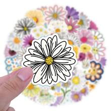 55PCS Daisy Stickers Vinyl Aesthetics Stickers Scrapbooking, Diary, Laptop, Bumper, Skateboard, Water Bottle, Computer, Phone, Cartoon, Hard Hat, Car Stickers And Decals - Multicolor - View 4