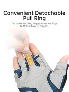 Kingdom 户外运动防滑钓鱼手套冰莱卡面料透气骑行自行车自行车露营徒步露指手套 - 彩色 - 查看 5