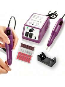 Kit de Ferramenta de Máquina de Lixa de Unhas elétrica em Estilo de Caneta para Manicure e Pedicure, com Cortadores e Lixas de Unhas de Baixo Ruído