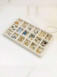 1pc, 54 Compartments, 5 Layers, Transparent, Velvet Cloth, Acrylic Jewelry Storage Box - Large Capacity Earrings, Rings, Necklaces Storage, Home And Travel Dual Use, Fade-Resistant Padded Drawer Design, Women's Gift, Modern Style Jewelry Box - 54 Grid 5 Layers Acrylic - View 11