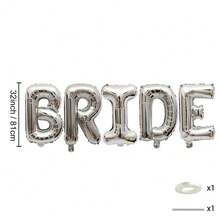 1set 32Inch Silver Bride Letter Balloon For Wedding Decorations Bride Letters Foil Balloon Bridal Shower Bachelor Party Supplies - silver - View 6