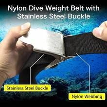 3-Piece Set. Sea-Going Diving And Snorkeling Weight Belt Made Of Adjustable Stainless Steel, Equipped With Quick-Release Buckle And Nylon Diving Belt. Suitable For Scuba Diving, Snorkeling And Beach Fishing. - Belt + D-type Buckle + Buckle - View 5