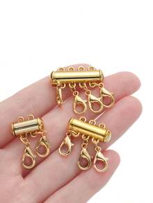 1 件多股滑动锁扣，项链连接器适合绳索/链条首饰 - 金色 - 查看 3