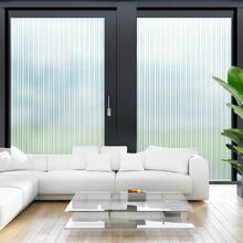 Reeded Glass Window Film, Privacy Frosted Glass Film, 3D Decorative Decals Removable Sun Blocking Anti UV Door Window Cover, No Glue Static Cling Vinyl For Bathroom Home Office, 17. 5" X 78. 7"